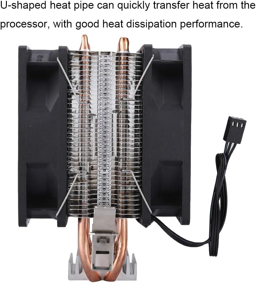 Diyeeni Computer CPU Cooler with 2 Heatpipes, 90mm PWM Fan RGB LED ...