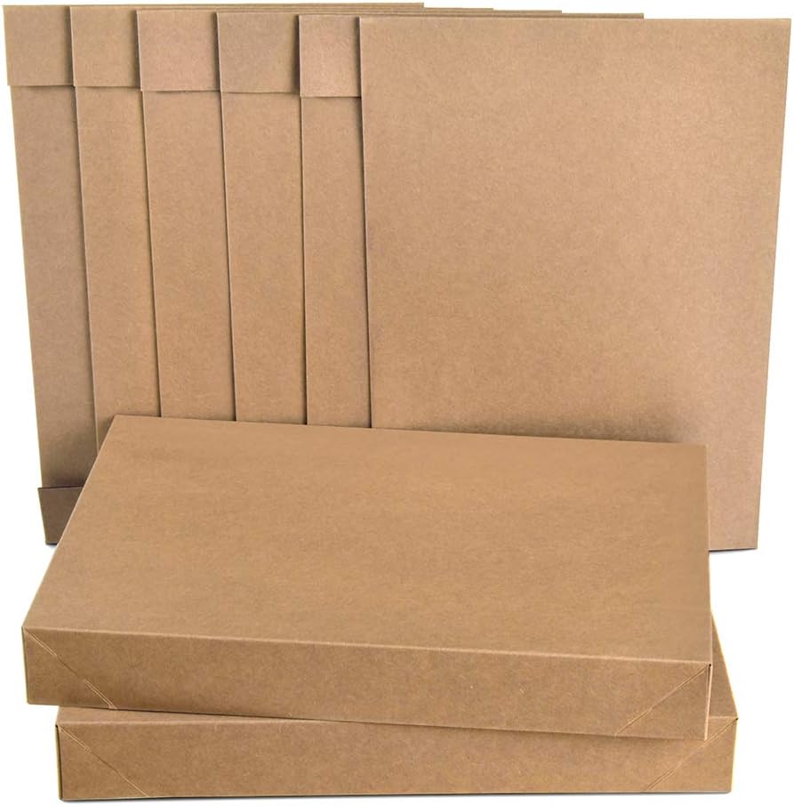 ValBox Kraft Shirt Gift Boxes 10 Pack Brown Large Paper Gift Boxes with Lids for Birthtday, Baby Shower, Wedding, Christmas, Easy Assemble Boxes, 14.25 x 9.5 x 1.8 Inches