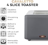 Tower Cavaletto 4-Slice Toaster Defrost Reheat 1800W Grey Rose Gold view 2
