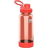 Takeya Tritan Sport Water Bottle with Spout Lid - BPA-Free & Dishwasher-Safe Water Bottle - Reusable Bottle with Lid Handle - Simple Leak-Proof Water Bottle - 32 oz, Pro Fire
