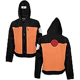 Ripple Junction Naruto Shippuden Men's Hooded Sweatshirt Anime Cosplay Costume Forehead Protector Officially Licensed