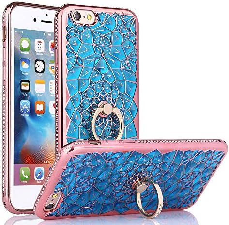 iPhone 6S Case, iPhone 6 Case, Cellaria Chrysalis Series - Ultra Slim Luxury Bling Rhinestone Case Cover With 360 Rotating Ring Grip/Stand Holder/Kickstand For iPhone 6S/6 (4.7 Inch), Sapphire Blue