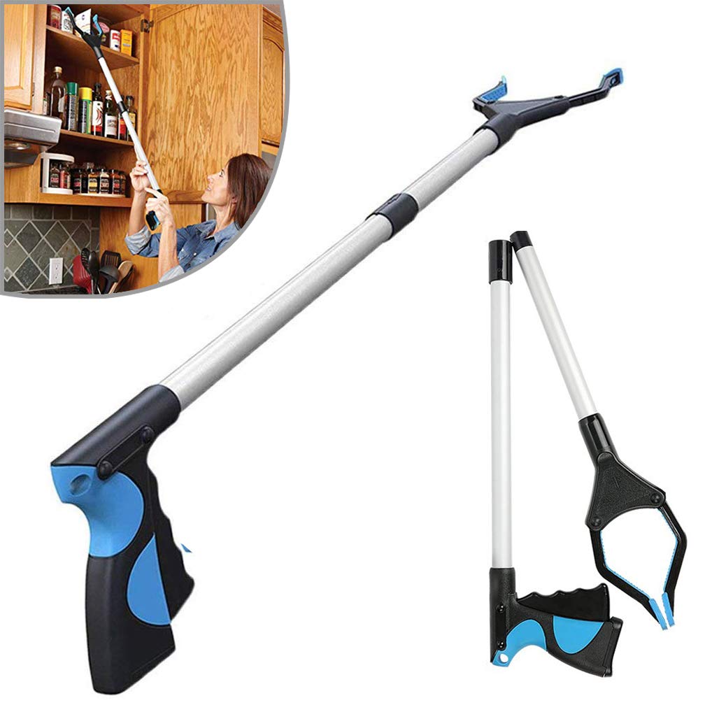Grabber Reacher Tool, 33" Foldable Extender Gripper Tool Claw Garbage Picker, Elderly Disabled Handicap Arm Extension Reaching Assist Tool, Ergonomic Heavy Duty Handle Trash Reacher Pick up Tool (1)