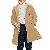 Meikulo Boys Double Breasted Pea Coat Kids Winter Notched Collar Overcoat 5-14 Years