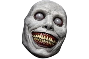 WYH Scary Halloween Mask Smiling Demons Horror Scariest Creepy White Masks with Eye for Cosplay