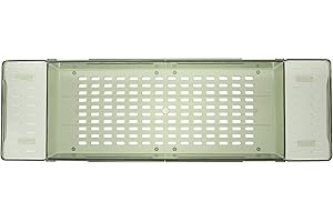 YARNOW Expandable Bathtub Tray Bath Tub Shelf with Drainage, Green Tub Table Organizer for Bathroom Storage