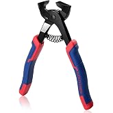 GOLD DEER 7 Inch Tile Nippers Heavy Duty Mosaic Cutter Pliers with Tungsten Carbide Jaws &amp; Spring-Assist Ergonomic Grip for Ceramic Porcelain Glass Mosaic Tiles Professional Tile Working Tool