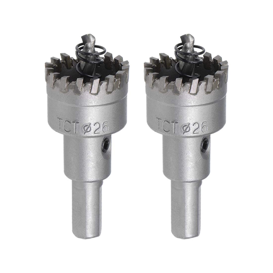sourcing map 26mm Carbide Hole Cutter, Hole Saws for Stainless Steel Sheet Metal, High Density Carbide Tooth, 2pcs