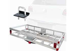 MaxxHaul Aluminum Cargo Carrier with Hitch Tightener Trailer Hitch Mount for RV Truck SUV Van Car with 2" Receiver - 500 lb. 