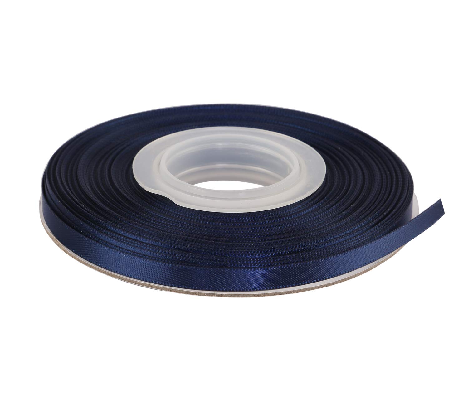 Ribbonitlux 6mm Wide Double Face Satin Ribbon 22 Meters (370-Navy, Set for Gift Wrapping, Party Decor, Sewing Applications, Wedding and Craft