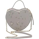 Faux Leather Heart Crossbody Bag Zipper Closure Shoulder Strap Tote Bag Birthday Christmas Gifts