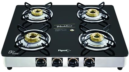 Pigeon by Stovekraft Blackline Square SS Gas Stove, 4 Burner