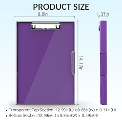Sooez Clipboard with Storage, Cleaview Clip Boards