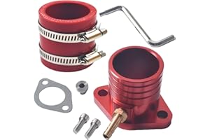 QASKEHKT Racing Intake Manifold Inlet Pipe Adapter Kit for Predator 420 301cc Performance Parts GX390 GX340 GX270 11Hp 13Hp Engine Mini Bike Go Kart Powersports for VM34 Carburetor Red