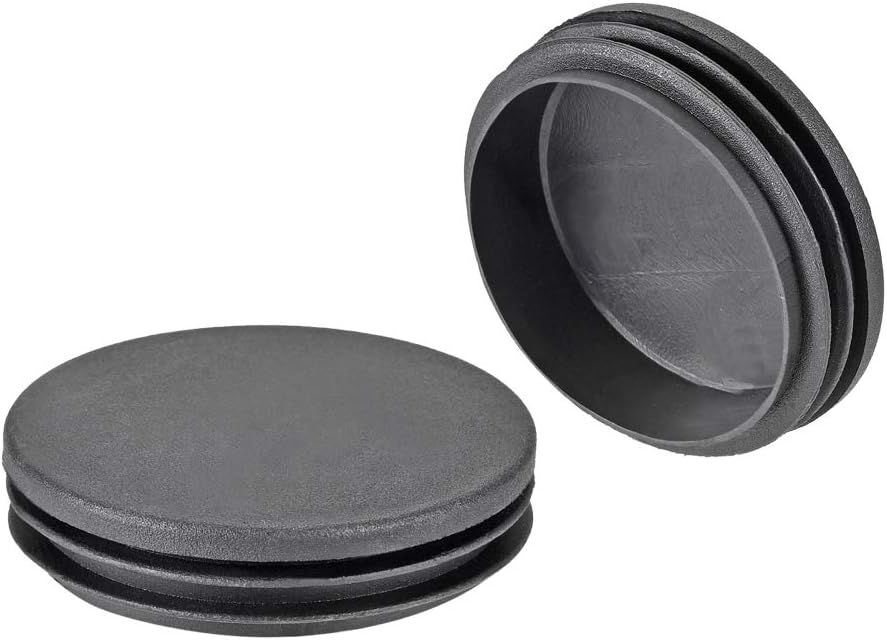 sourcing map 10Pcs 70mm Dia Plastic Tubing Plug Round Post End Caps for Handrail Stair Newel Guardrail Tube Black