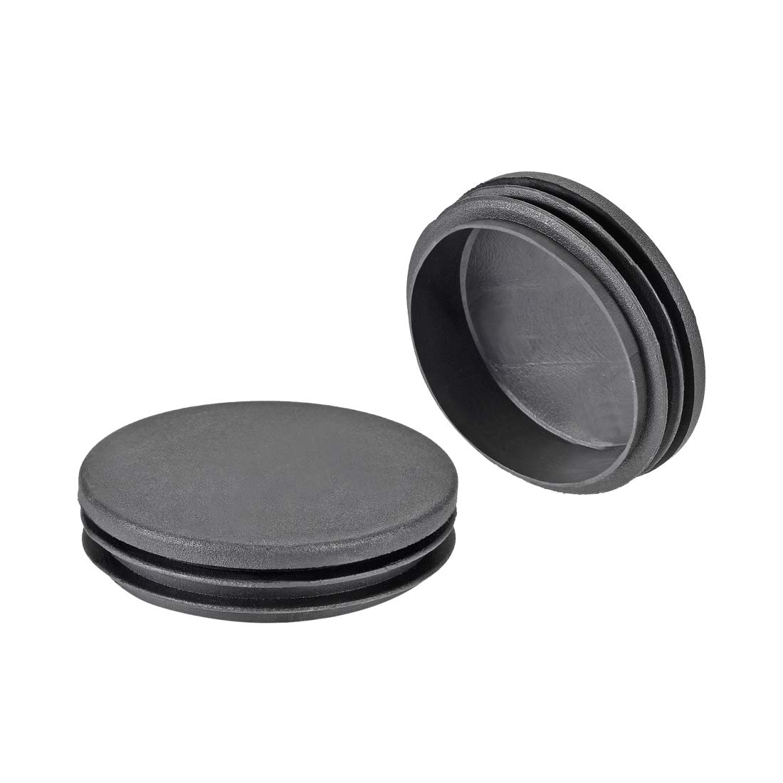 sourcing map 10Pcs 70mm Dia Plastic Tubing Plug Round Post End Caps for Handrail Stair Newel Guardrail Tube Black