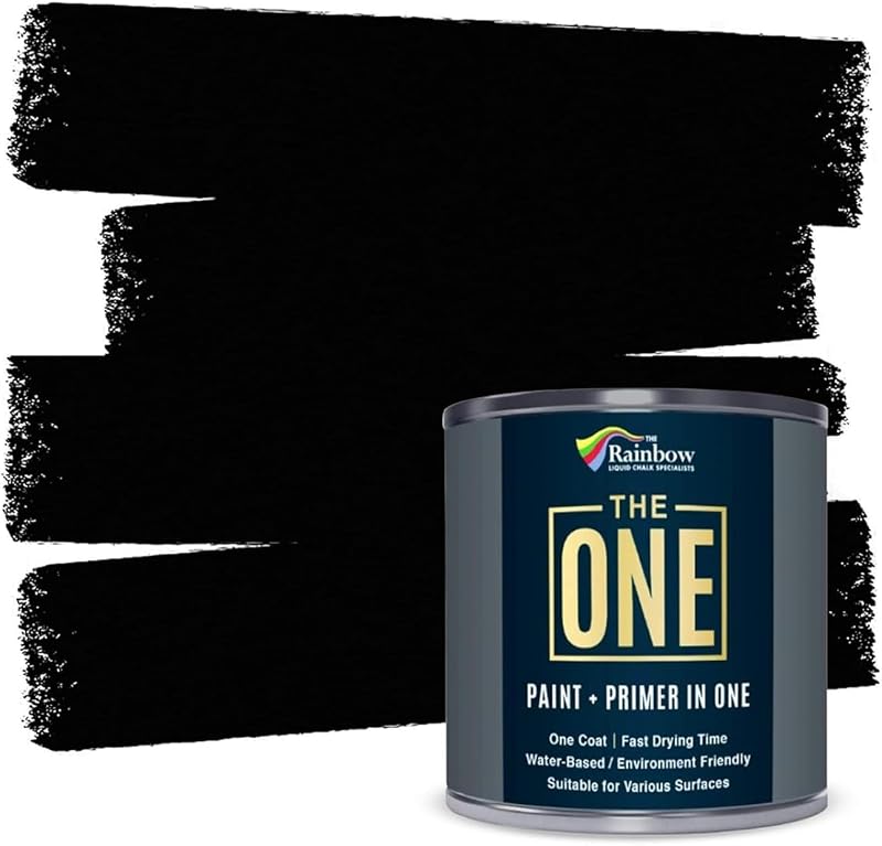 THE ONE All-In-One Paint & Primer Black Matt 1 L Multi-Surface