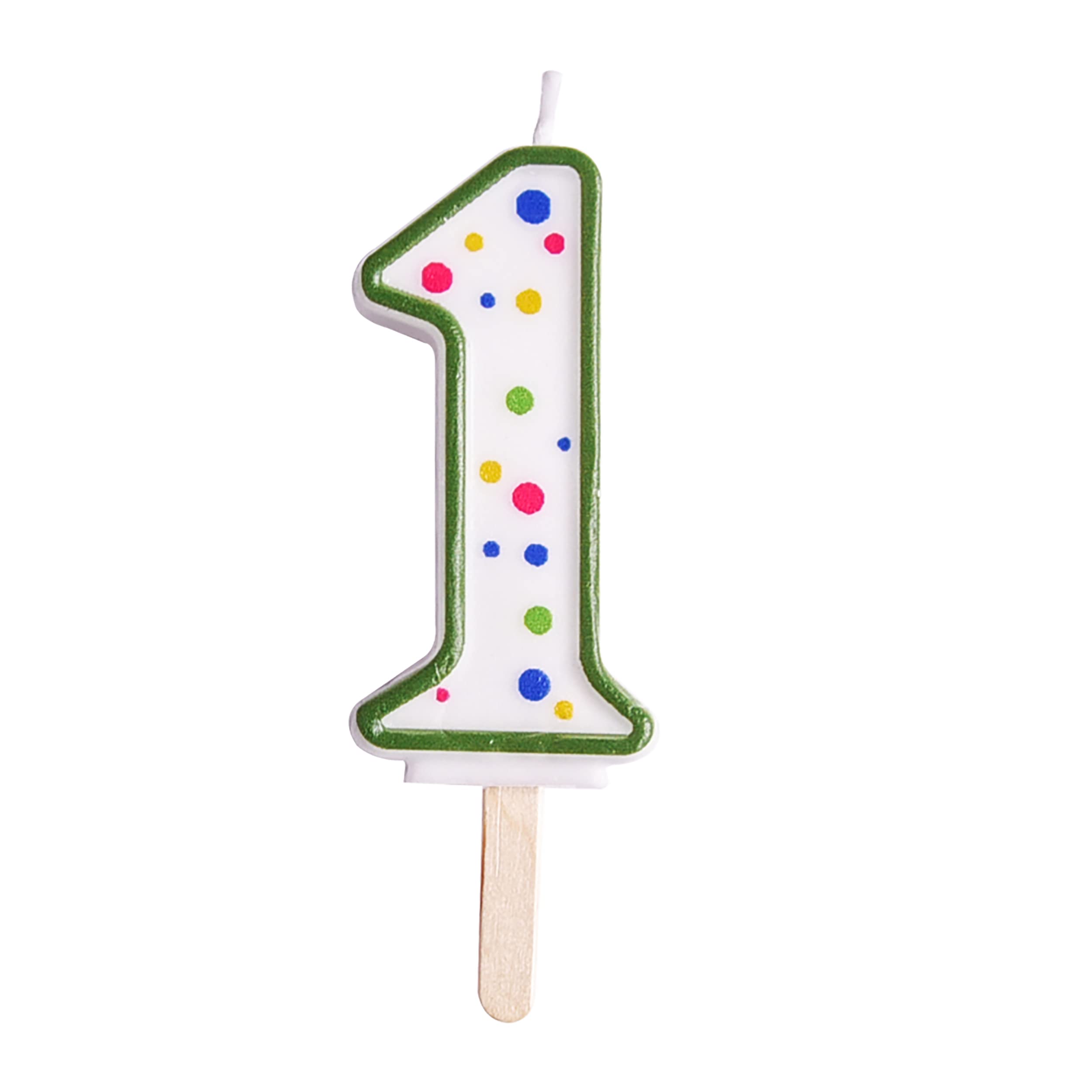 PME Green Number 1 Candle, Large Size,6.3 cm