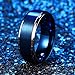 Three Keys Jewelry 8mm Mens Tungsten Wedding Ring Blue Brushed Silver Edge Wedding Band Engagement Ring