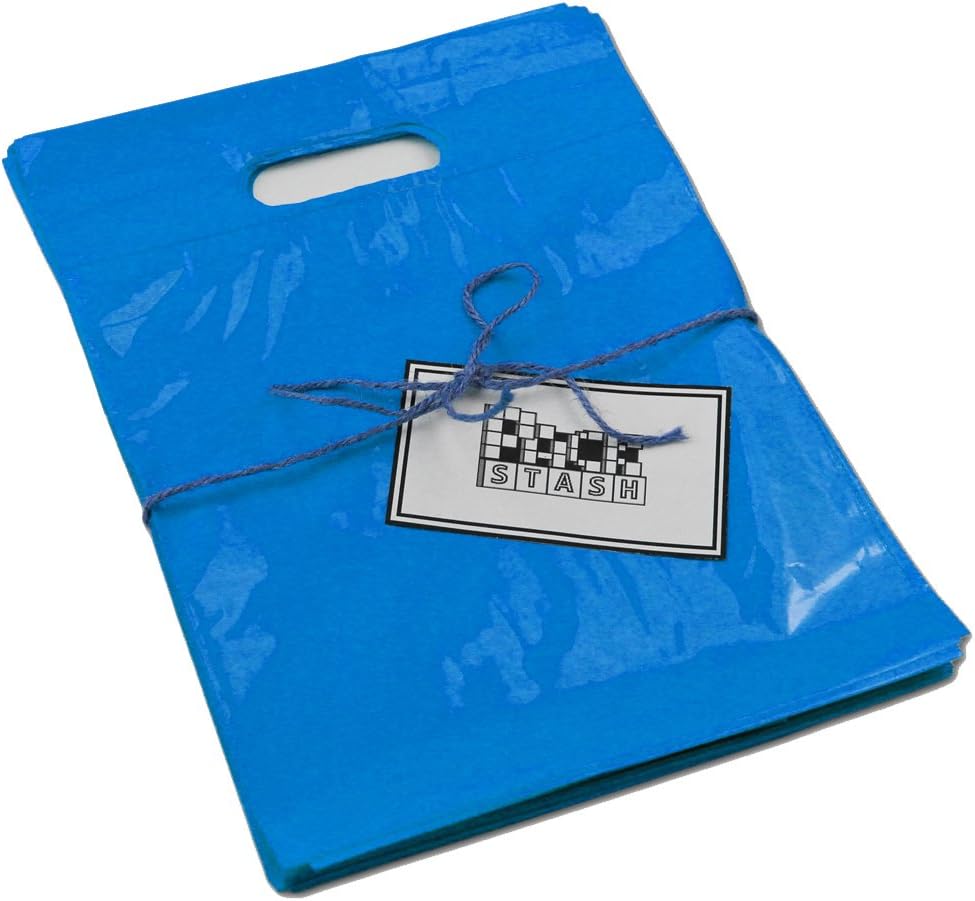 PackStash (500 Qty) 16" x 18" x 4" Royal Blue Retail Merchandise Plastic Shopping Bags - (Large) Premium Tear-Resistant Film, Double Thick Handles, Vibrant Glossy Finish