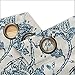 jinchan Linen Curtains for Living Room, Blue Floral Paisley Patterned Curtains 63 Inch Length, Light Filtering Ikat Drapes for Bedroom, Vintage Farmhouse Window Treatments, Grommet Top 2 Panels, Blue