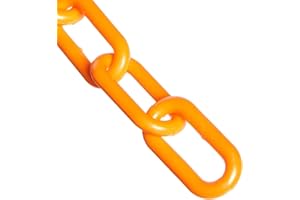 Mr. Chain Plastic Barrier Chain, Safety Orange, 1.5-Inch Link Diameter, 25-Foot Length (30012-25)