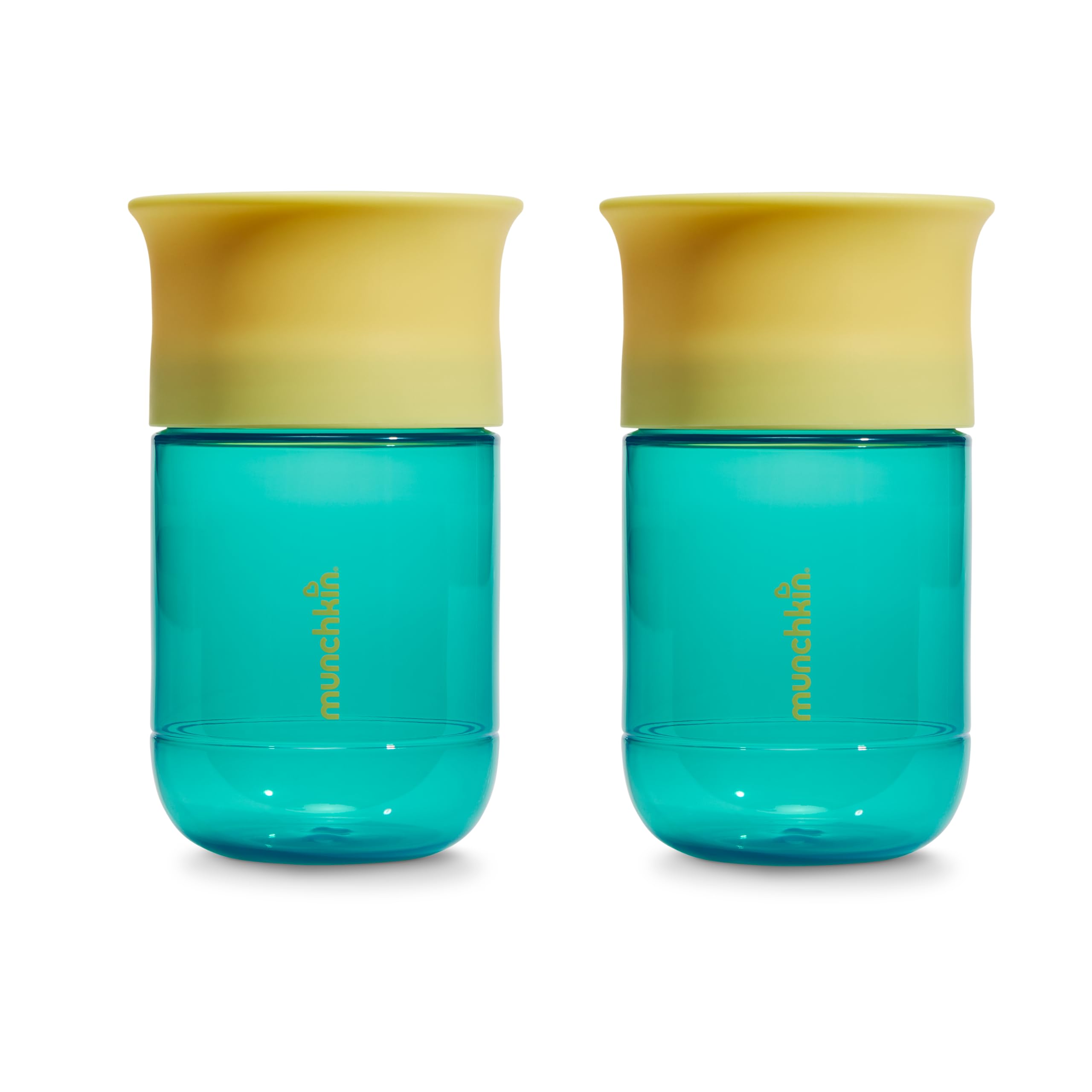 Munchkin Control Flow Open Training Toddler Cups with Removable Valve, 18+ Months, 10 Ounce, 2 Pack, Teal