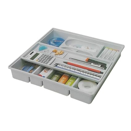 Plastic Desk Organizer Drawer Tray Desktop Storage Slide Double
