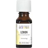 Aura Cacia Lemon Essential Oil, Citrus Limon Oil, Bright Aromatherapy for Diffusers, Room Sprays, Skincare, Custom Blends | 0.5 Fl Oz (Pack of 1)
