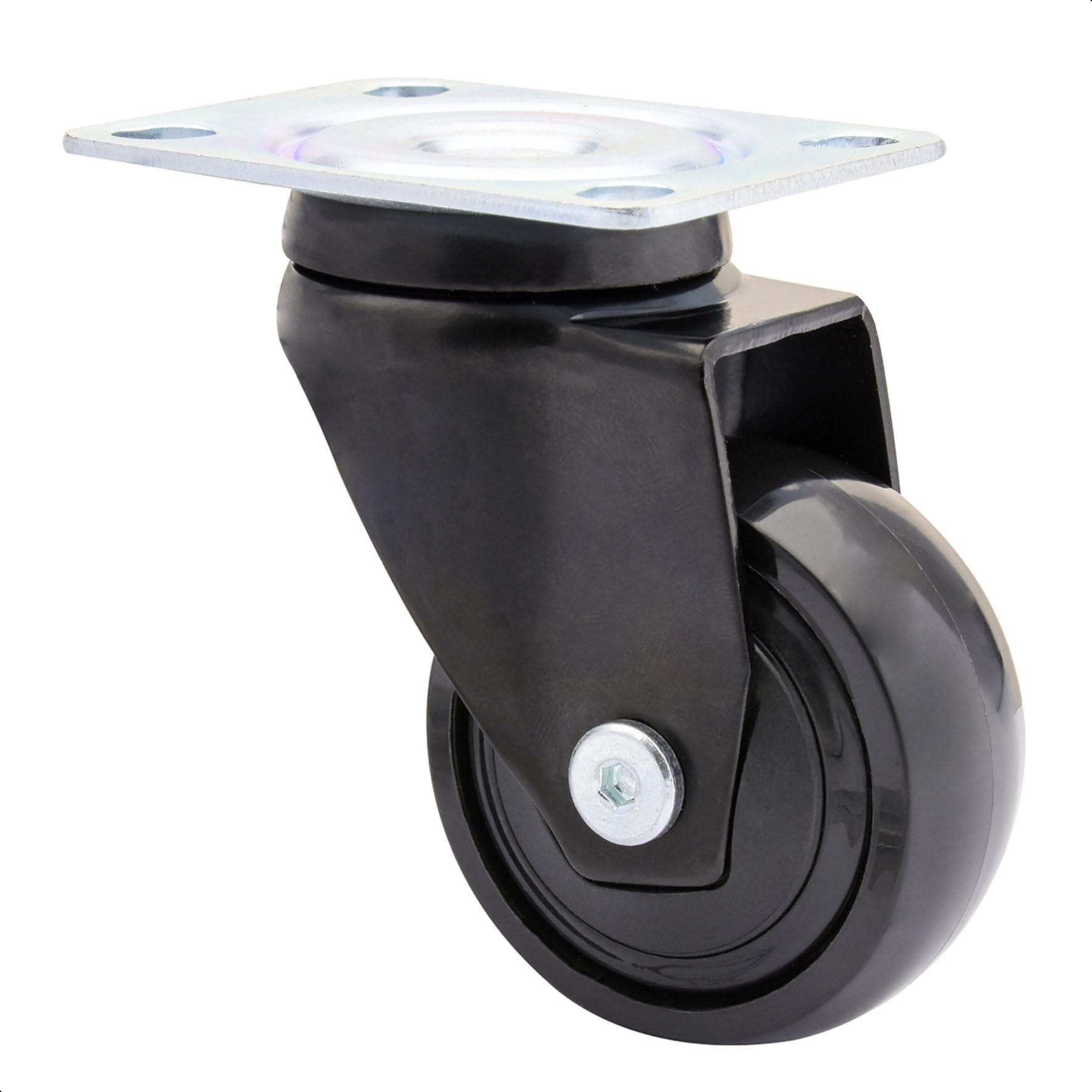 WAGNER design - 3C - swivel castor/furniture castor - black, soft tread, diameter Ø 50 mm, ball bearing, load capacity 50 kg - 01225201