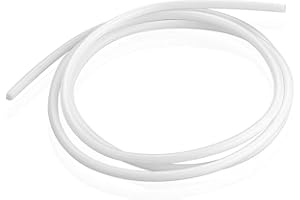 AMX3d PTFE Teflon Bowden Tube for 1.75 Filament (2.0mm ID/4.0mm OD) 2.0 Meters – White Connector Tubing for 3D Printer