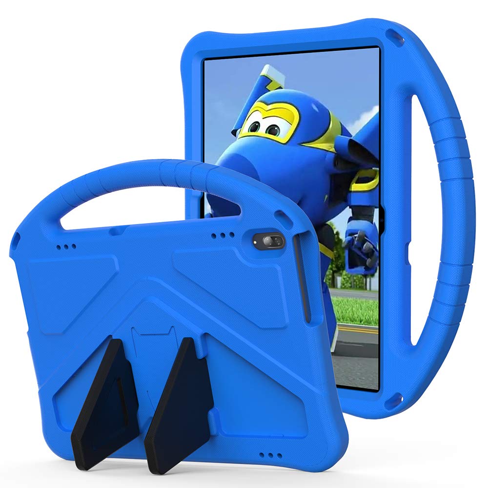 Tading Kids Case for Huawei MediaPad T5 (10.1"), Children Friendly Soft EVA Foam Protective Cover with Kicktand and Carrying Handle for Huawei MediaPad T5 10.1 Inch Tablet - Blue