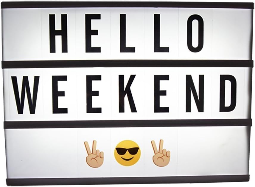 OMT DIY Cinema Light Box A4 with LED Light and 100 Changeable Letters with Emoji and Symbols