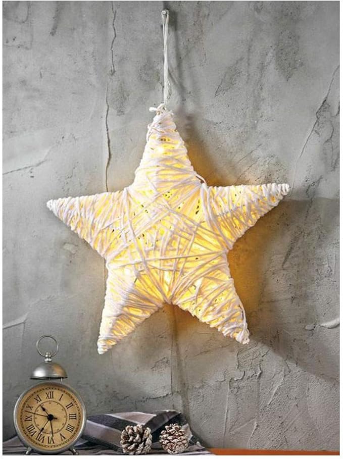 Stella Di Natale Morta.Stella Di Natale Di Carta Illuminata 30 Cm 20 Led Bianco Caldo Finestra Decorativa Stella Da Appendere Amazon It Illuminazione