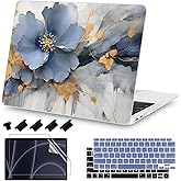 Teryeefi Compatible with MacBook Air 13 inch Case A2337 M1 Chip A2179 A1932 (Release 2018-2020),Protective Slim Cover + Keyboard Cover for 13.3 inch MacBook Air Retina Display & Touch ID, Art Florals