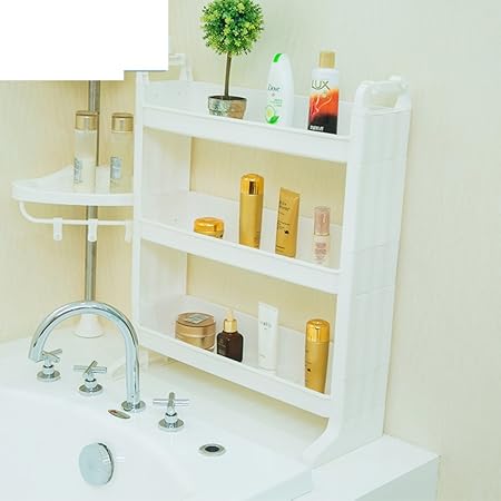 Evier Rack De Stockage Cosmetiques Petite Etagere Etagere Plastique Etagere De Salle De Bain Dans Le Kitchen A Amazon Fr Bricolage