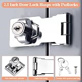ADERTOS 2.5 Inch Keyed Hasp Lock with Padlock Door Latch Gate Safety view 3