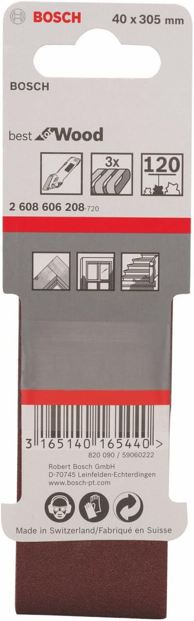 Bosch 3X PRO Paint on Wood and Hardwood X440 Sanding Belt for Sanders (for Paint on Wood Hardwood, 40 x 305 mm, Grit 120 - Image 3