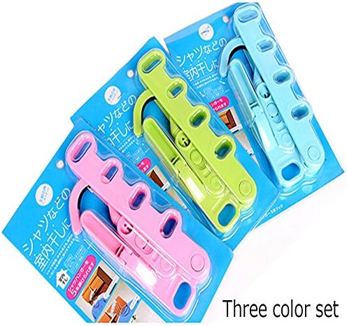 Hyacinthus Over the Door Hanger 5 Hole Hooks Retractable Clothes Indoor Rack Folding Hanger Hang Drying Rack Behind the Door Without Nails Hooks Coat Hooks(Plastic-Pack)