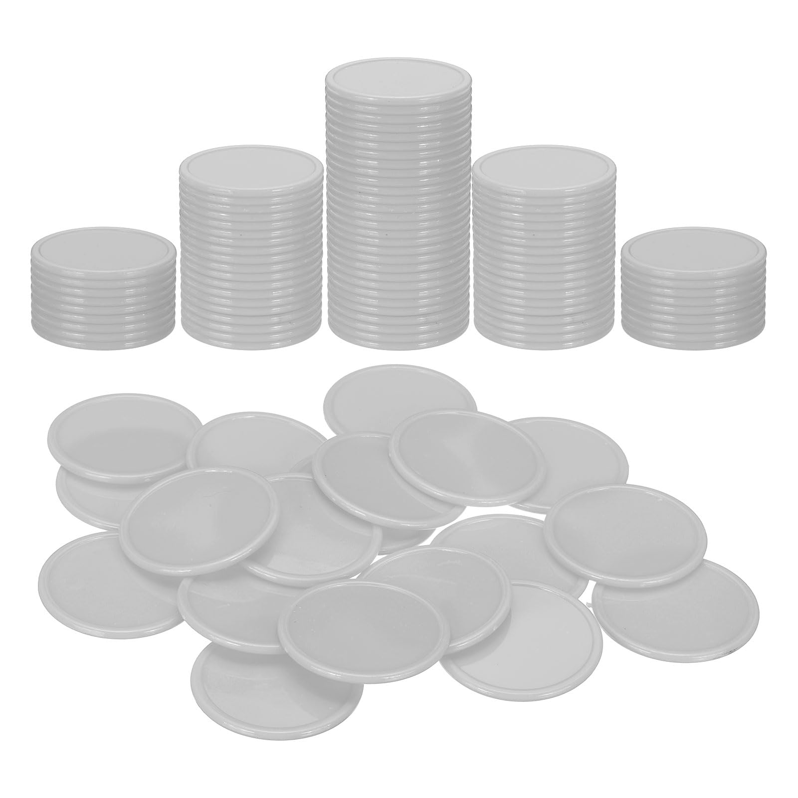 sourcing map 200Pcs Plastic Poker Chips, 1.5 Inch Learning Counters Counting Counters Disks Markers Opaque Game Tokens for Game Play Math Counting, Light Gray