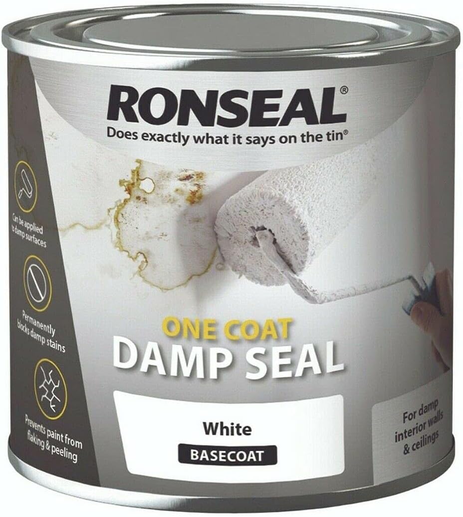 Ronseal One Coat Damp Seal White 750ml Interior Wall Moisture Blocker Paint