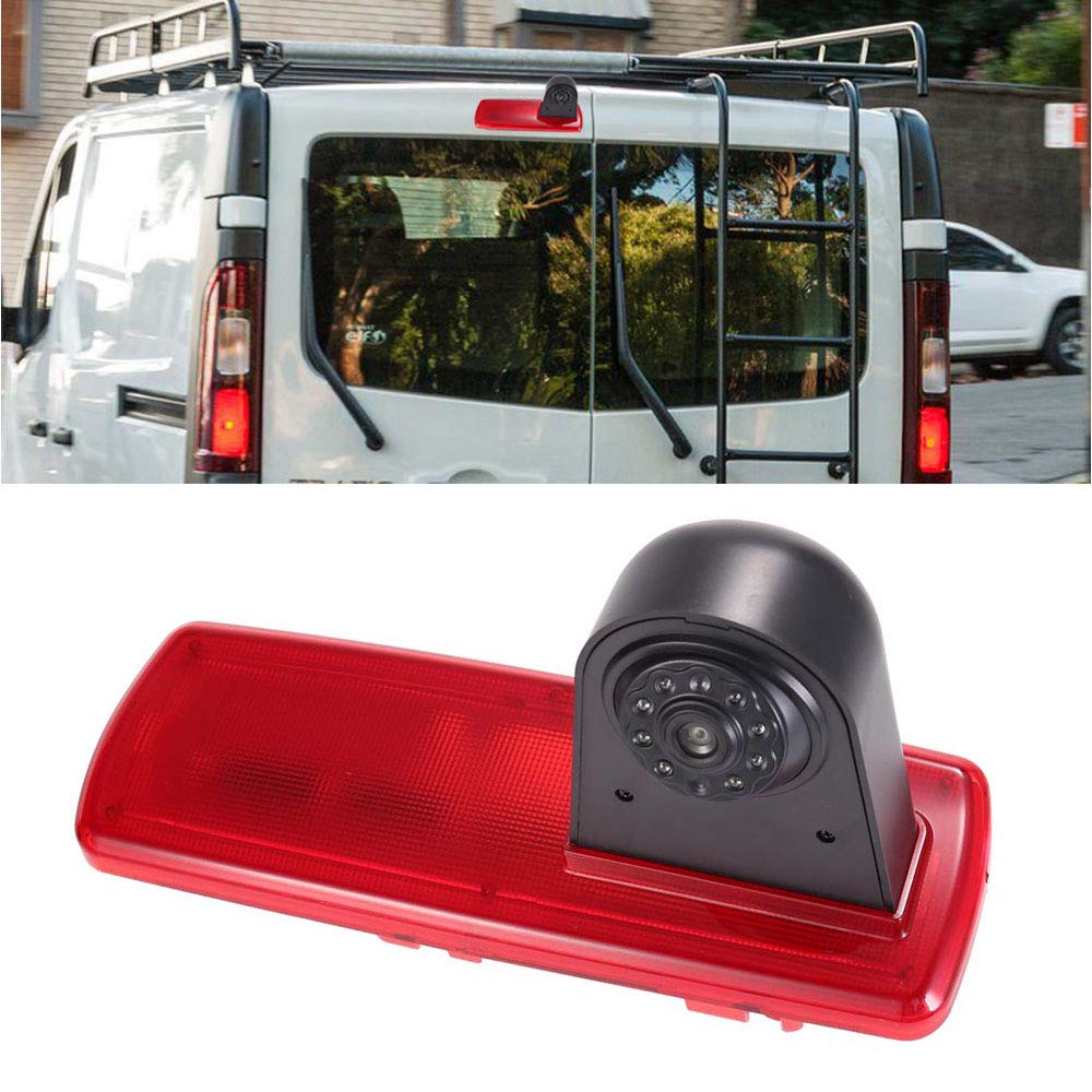 Berlingan Car Third Roof top mount Brake Light Rear View Backup Camera for Fiat talento Nissan NV300 Renault Trafic III Primastar Opel/Vauchall Vivaro (New item: adjustable angle and distance)