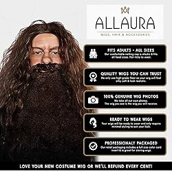 ALLAURA Brown Wizard Wig and Beard Set | Mens