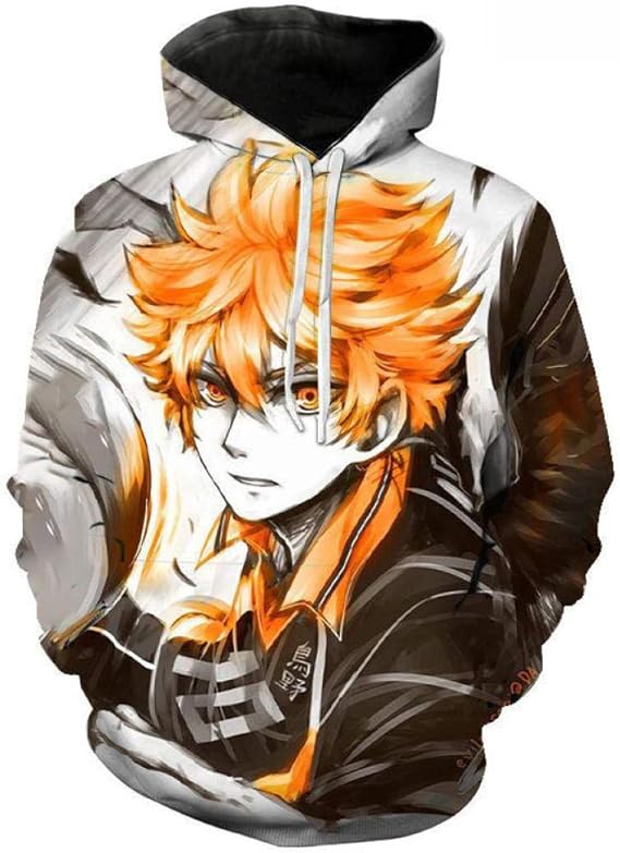 Anime Hoodie Sweaters Cartoon，Volleyball Boy Haikyu 3D