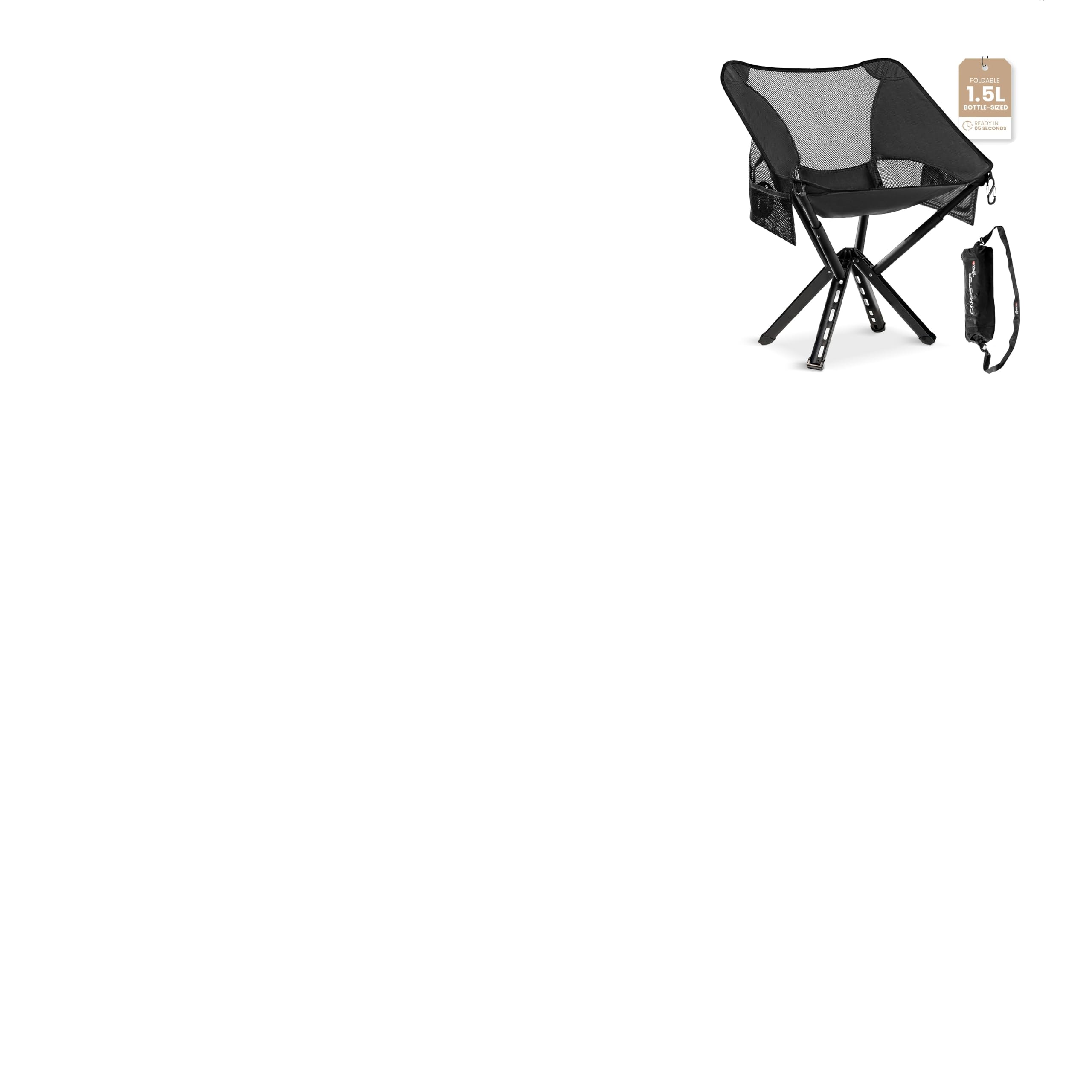 Photo 1 of Sitpack Campster 2.0 Backpacking Camping Chair, 5S Easy Set-up, Ultra Lightweight, Bottle Sized Portable Folding Chair, Compact Chair for Adults for Beach Outdoor Hiking Travel Fishing