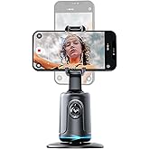 GREEN HOUSE Auto Face Tracking Phone Holder & Mount, 360°Fast Rotation, Gimbal Stabilizer for Influencer Content Creating Vlog, YouTube, TikTok, Gesture Recognization, GH-USTTA-BK
