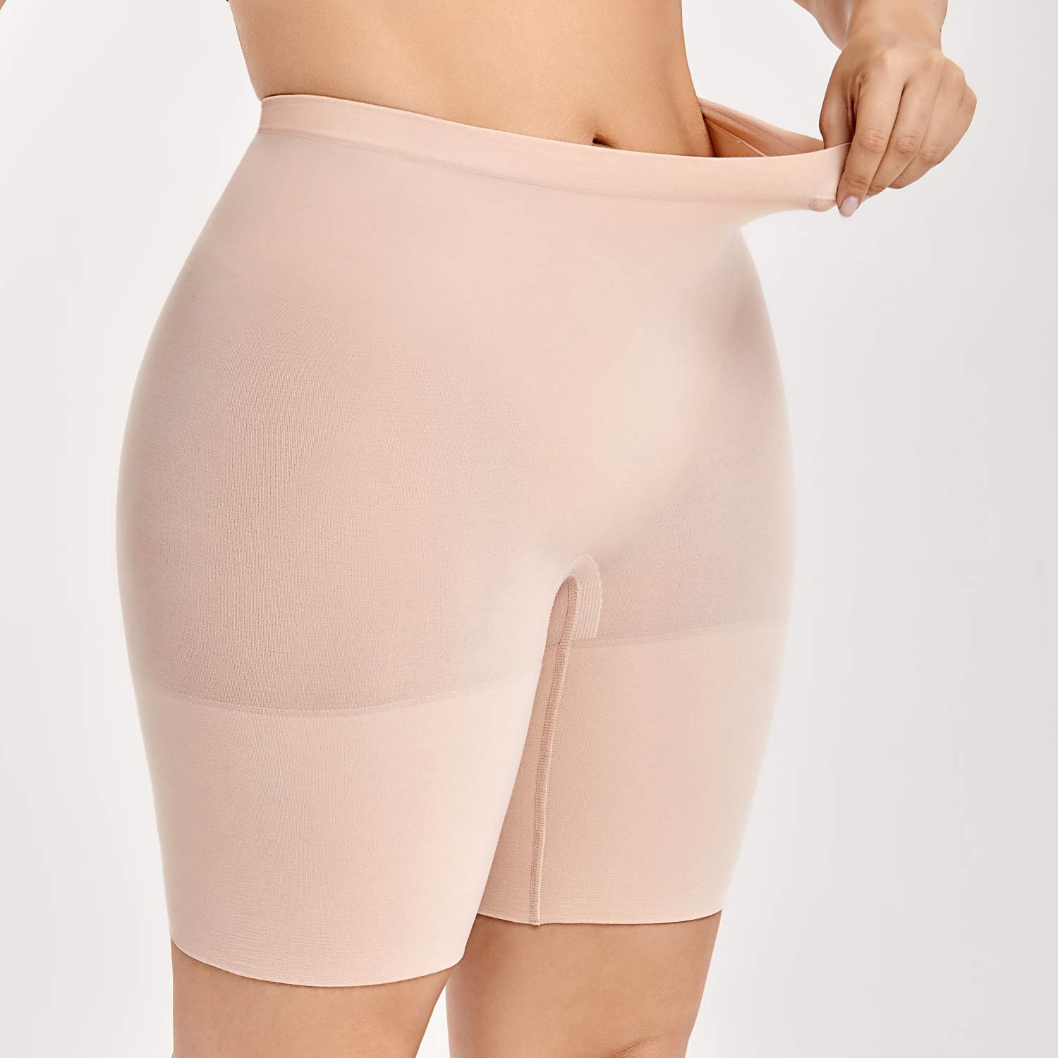 DELIMIRA Women's Tummy Control Shapewear Thigh Slimmer Shorts High Waist at  Women’s Clothing store
