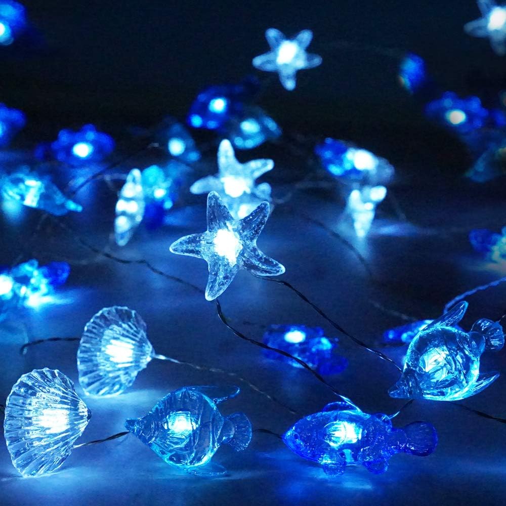 Decorman Sealife String Lights 14ft 40 LED 8 Modes Cool White