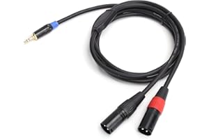 Dpofirs 3.5mm to Dual XLR Cable, 1/8 Inch Male to 2 XLR Male Y Splitter Adapter Cord for Microphone, Audio Interface, Mixer, 
