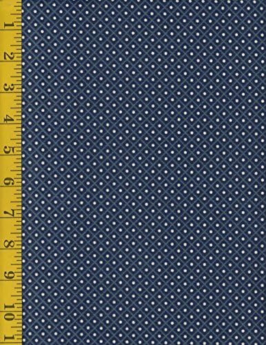 Cotton Quilt Fabric - Windham Fabrics Isadora 42057-1 Diamond Dot - Dark Blue